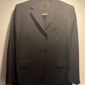 Canali suit jacket. Solid black wool three button.